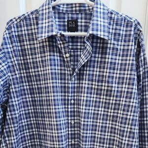 Jos. A. Bank Navy and White Checkered Men's Shirt